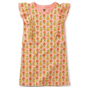 Tea Collection Pineapple Print Ruffle Dress Size 4 Cotton